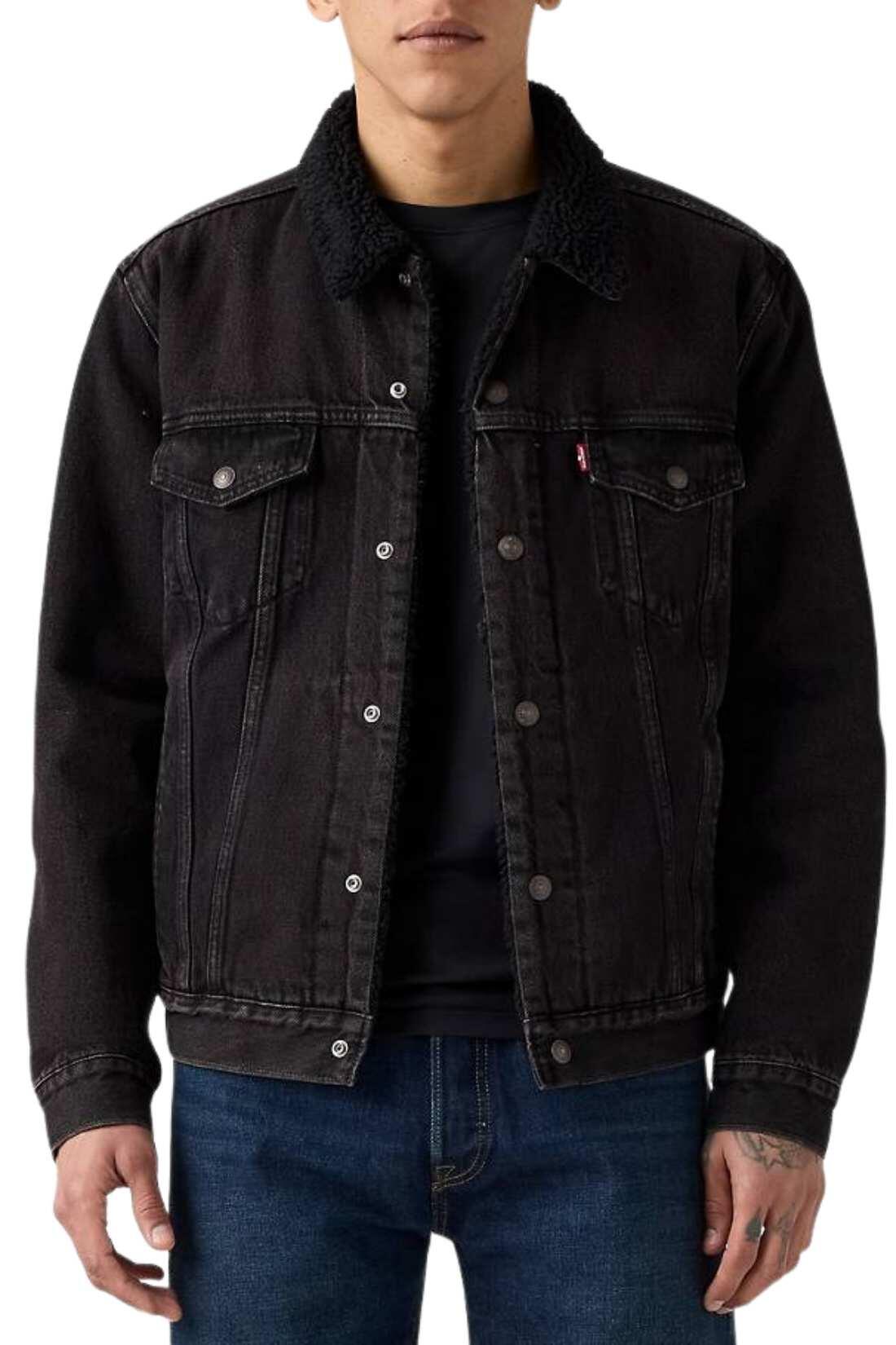 Giacca trucker uomo in denim e pile 5/5