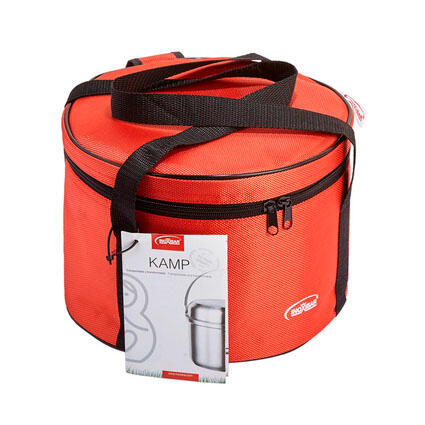 Batterie cuisine portable Kamp inox, poignée amovible. 2/3