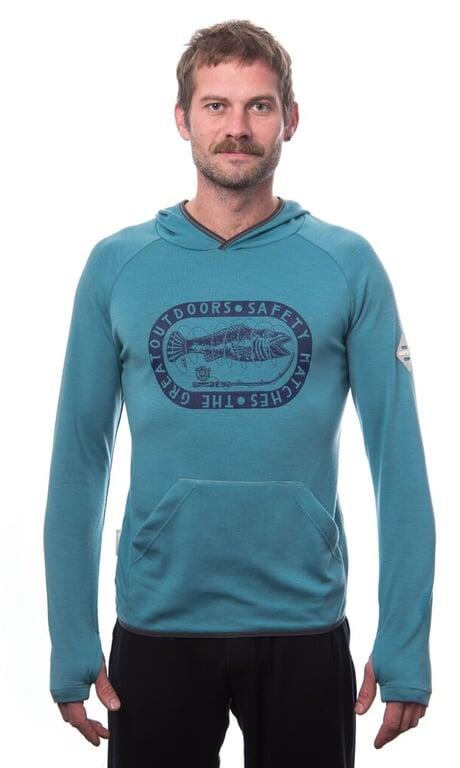SENSOR Bluza męska Merino Upper Outdoors Men Hoodie mint blue-XL 2/5