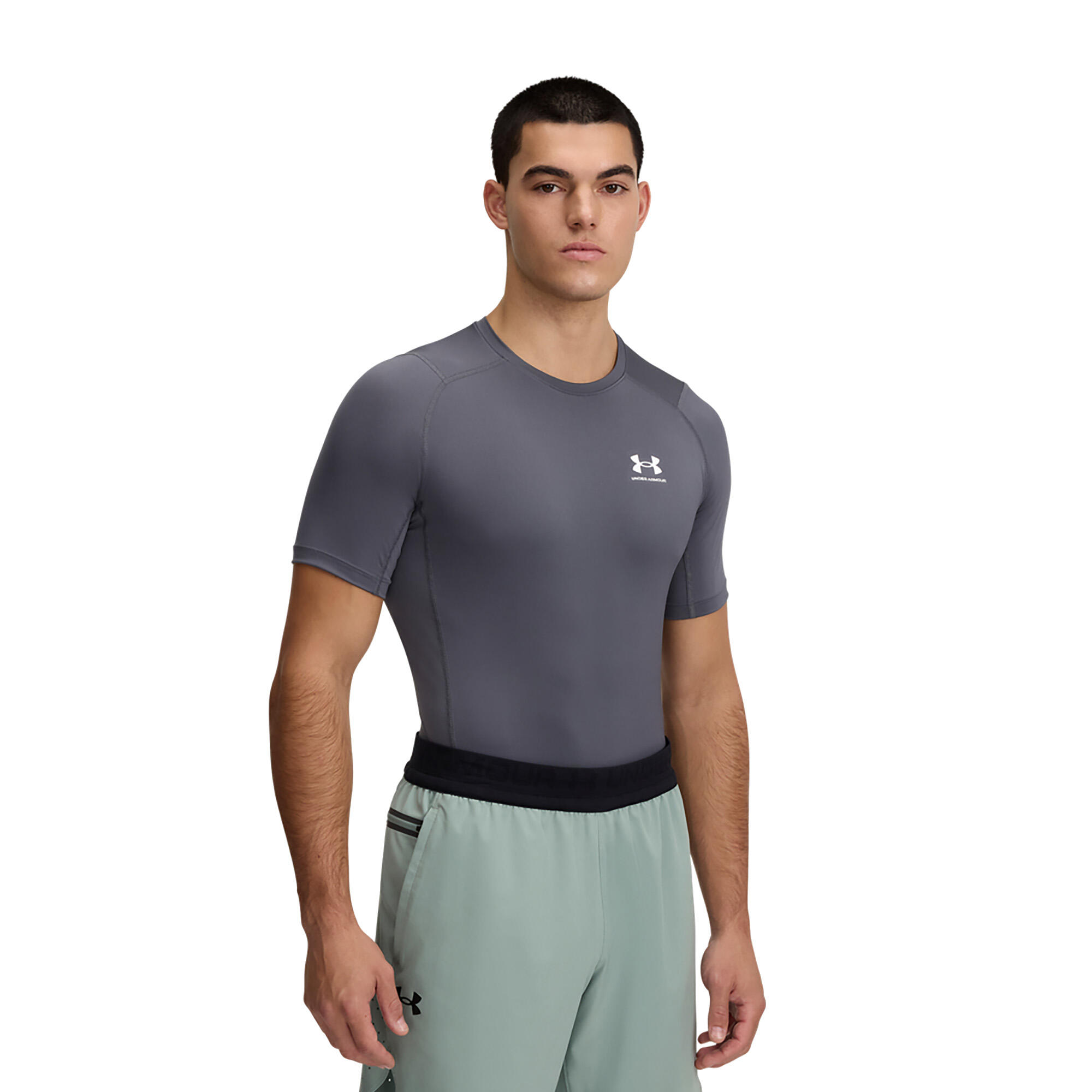 Maglietta da allenamento uomo Under Armour HG Armour Comp castlerock/white 3/3