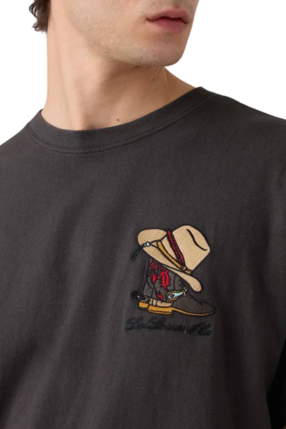 T-shirt uomo Vintagestampa cowboy 3/4