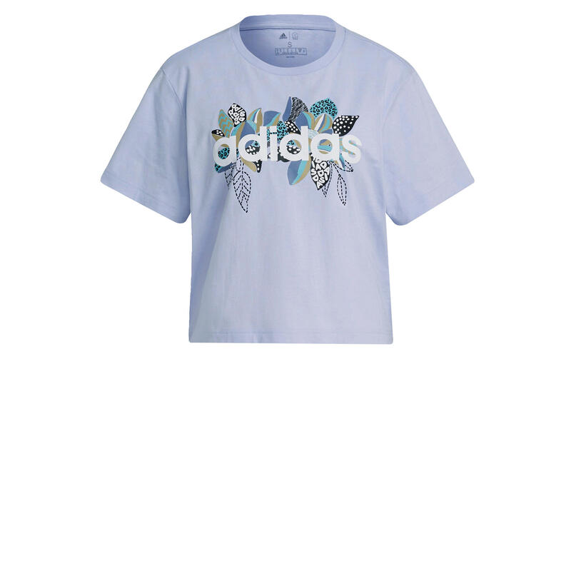 T-shirt adidas x FARM Rio Print Boyfriend Cropped Cotton Logo