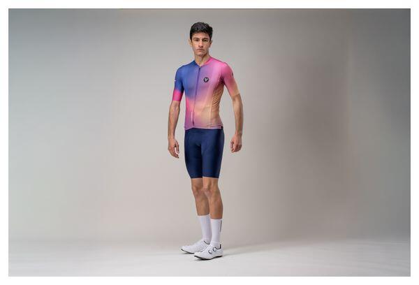 LeBram Race Aero Kurzarm-Trikot in Rosa und Blau 7/7