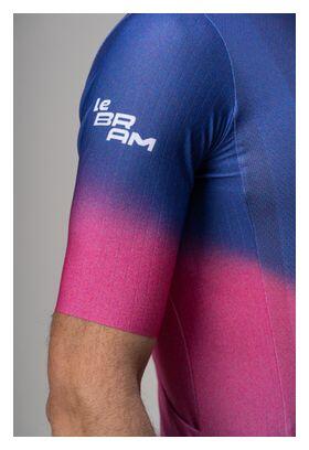 LeBram Race Aero Kurzarm-Trikot in Rosa und Blau 6/7