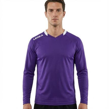 Homme Football Maillot Longue Manche Violet-Blanc Modèle Monaco ML