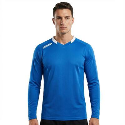 Heren voetbal shirt monaco ml lange mouwen bordeaux-wit