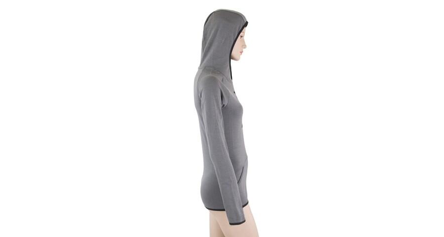 SENSOR Bluza damska MERINO UPPER FLEECE HOODED-M-Czarny 5/6