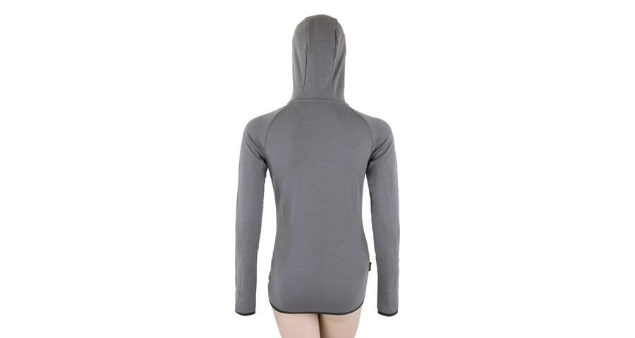 SENSOR Bluza damska MERINO UPPER FLEECE HOODED-M-Czarny 4/6
