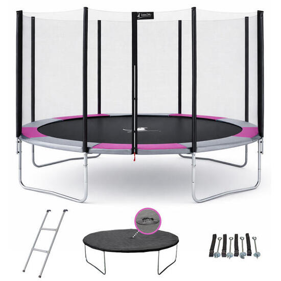 Trampoline rond Ø360cm avec filet, échelle, bâche et kit ancrage - RALLI 360