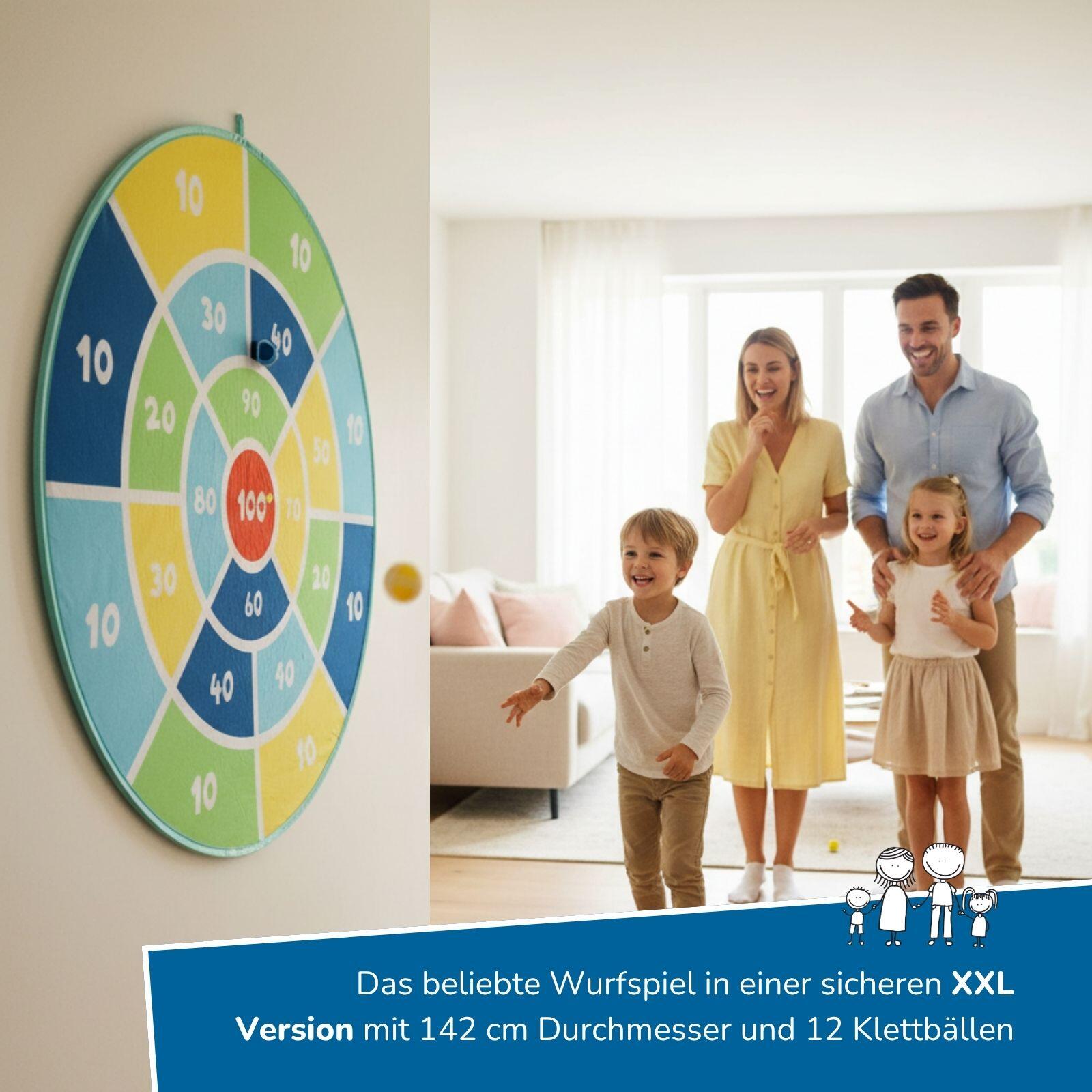 2 in 1: XXL Dartscheibe & XXL Bowling, für Kinder & Familie, drinnen & draußen 3/7
