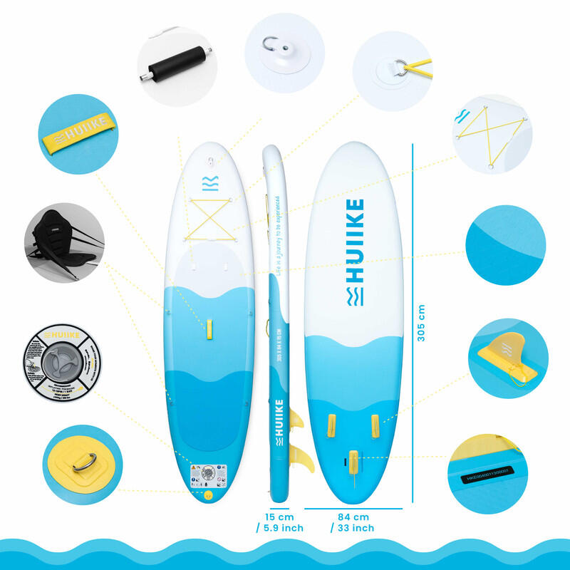 Tavola Sup Gonfiabile Adulti 10’ con Accessori Inclusi, fino a 130 kg, Blu 2/7