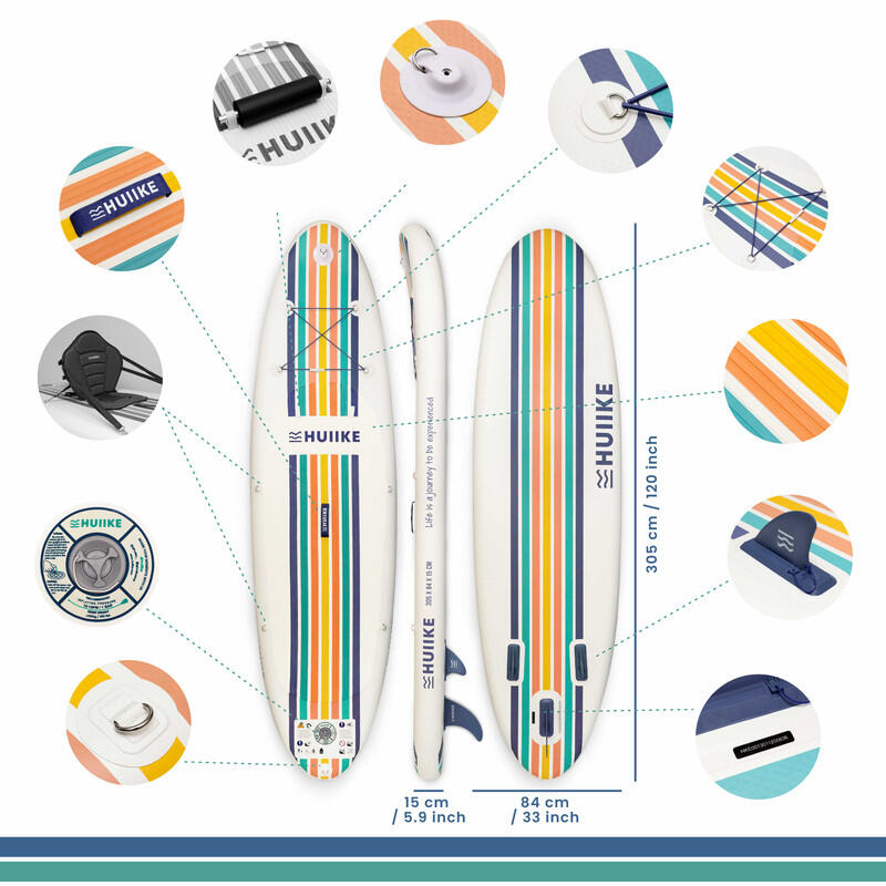 Tavola Sup Gonfiabile Adulti 10’ con Accessori Inclusi, fino a 130 kg, Bianca 2/7