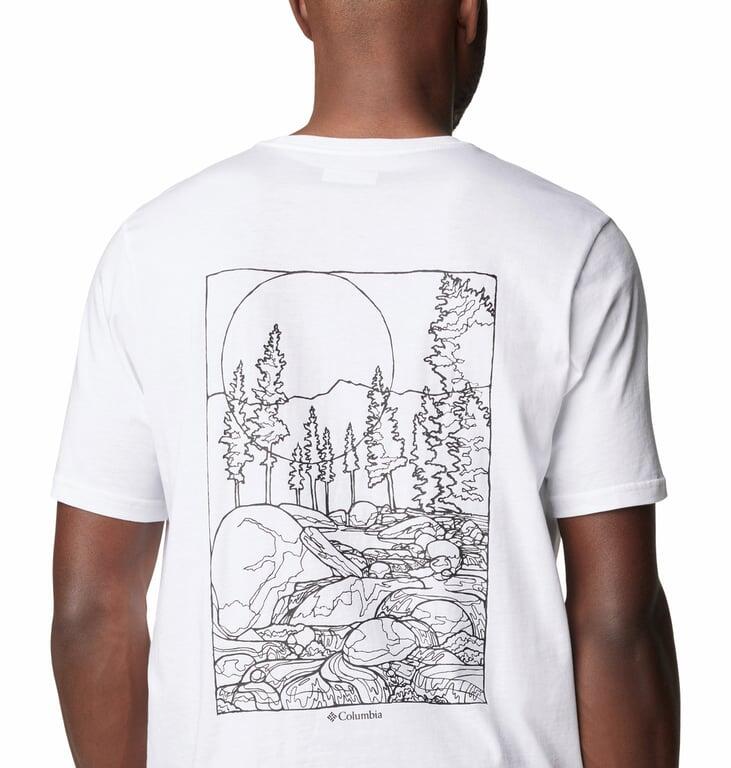 COLUMBIA Koszulka męska Rockaway River Back Graphic SS Tee white rocky road-XL 3/5