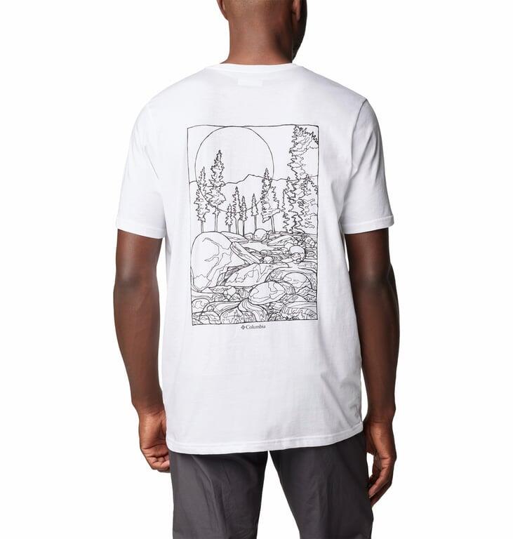 COLUMBIA Koszulka męska Rockaway River Back Graphic SS Tee white rocky road-XL 2/5