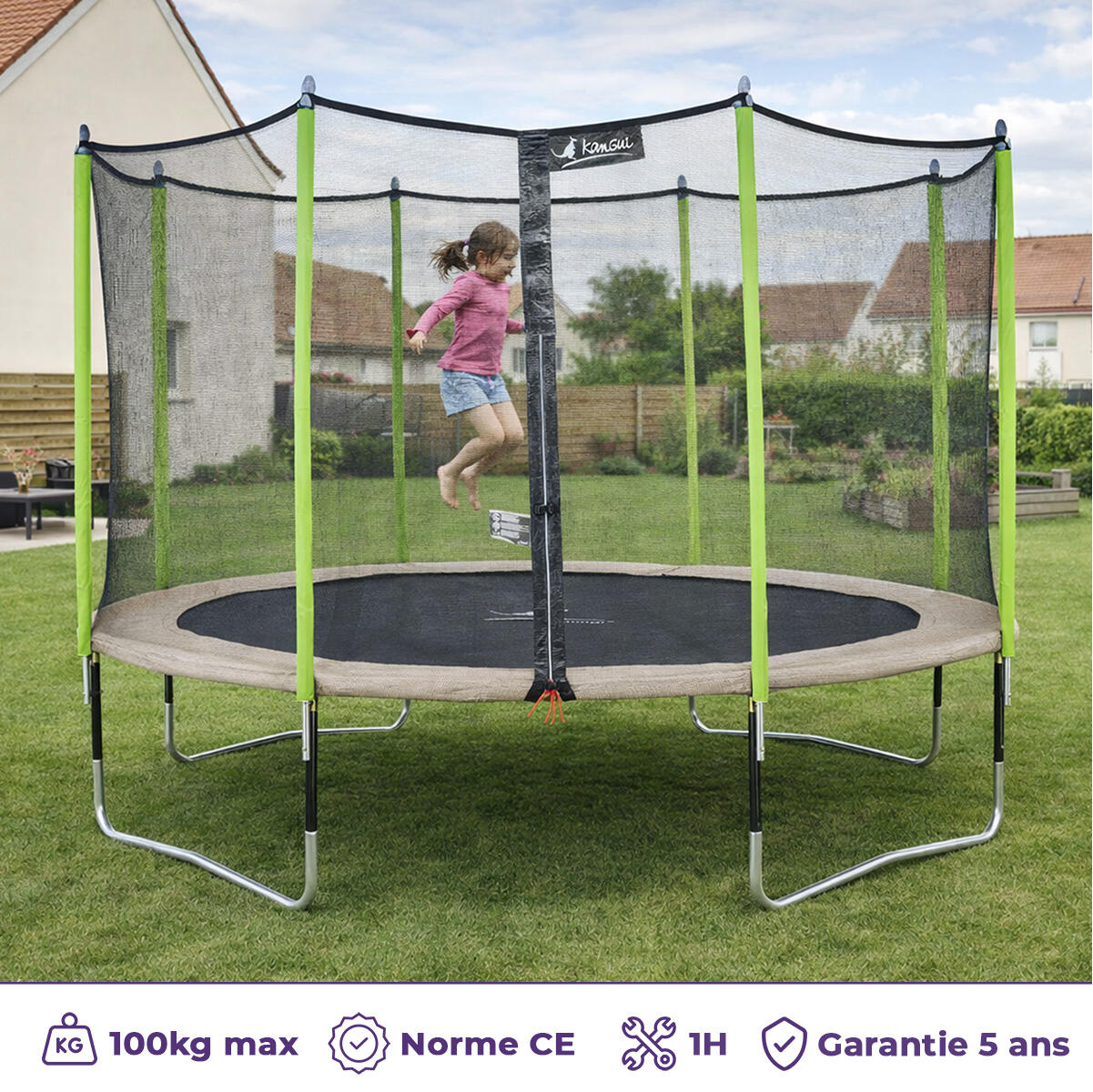 Trampoline Ø 360 cm - JUMPI 360 - Garantie 5ans 2/7