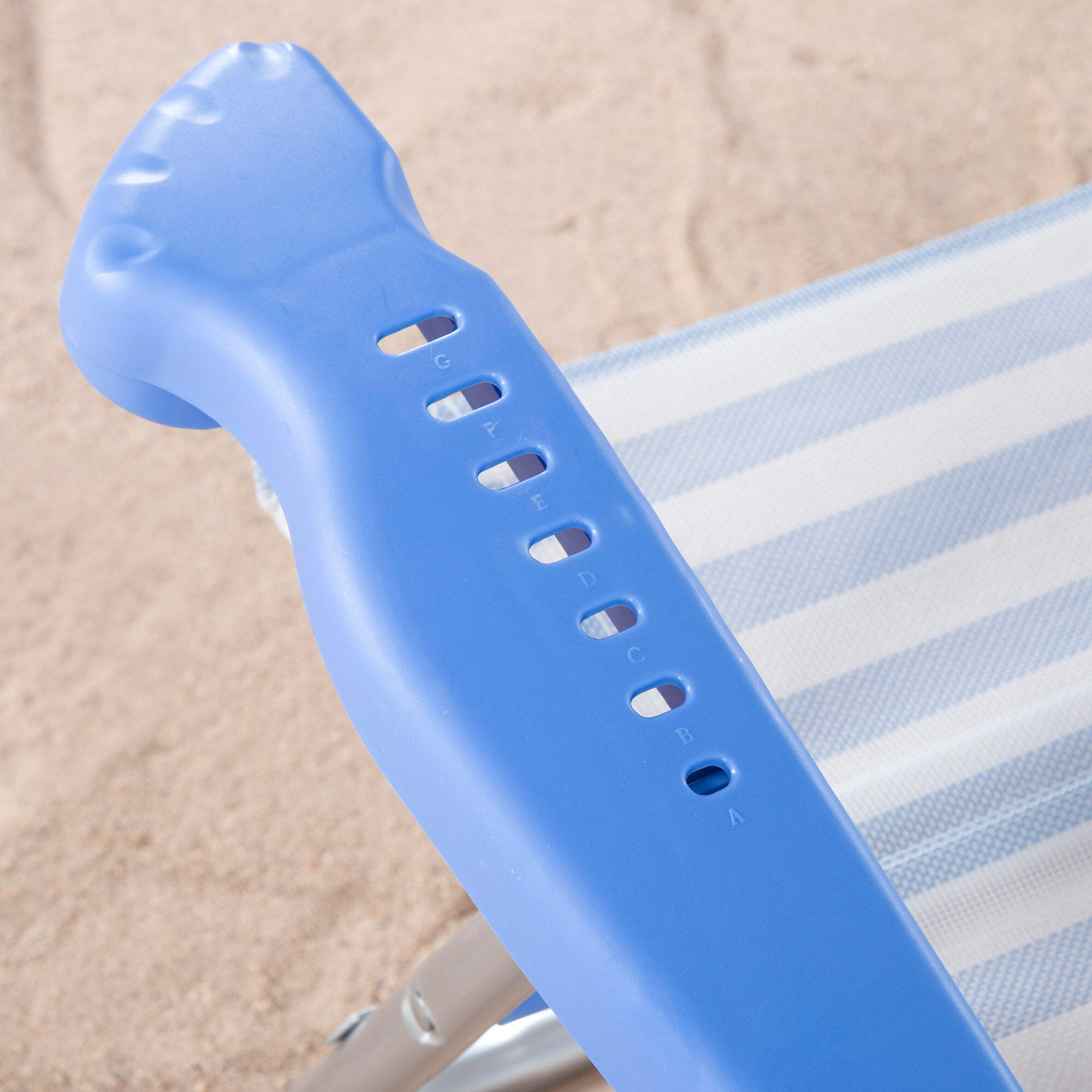 Chaise de plage pliante en aluminium et textilène, avec coussin rembourré 6/7