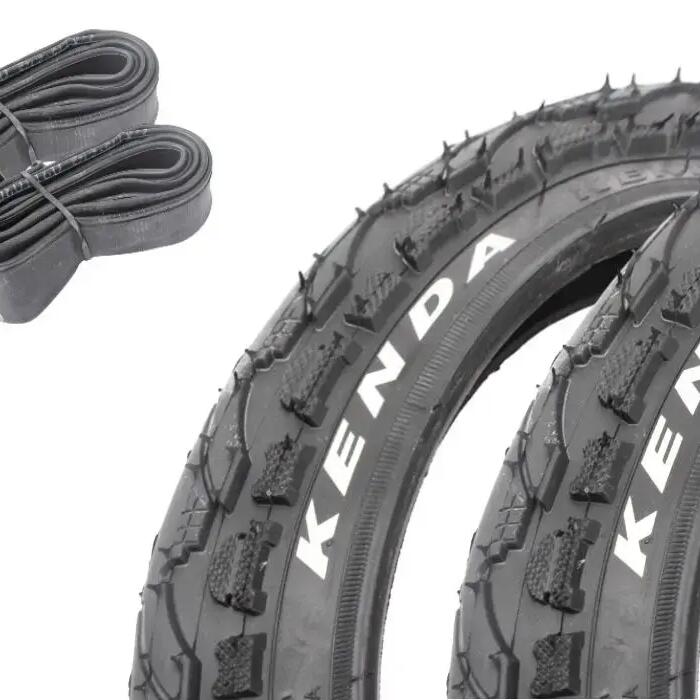 Bicycle Tyre Set: KENDA Khan Tyres KHE 12.5‘ x 2.25’ + Front Inner Tube
