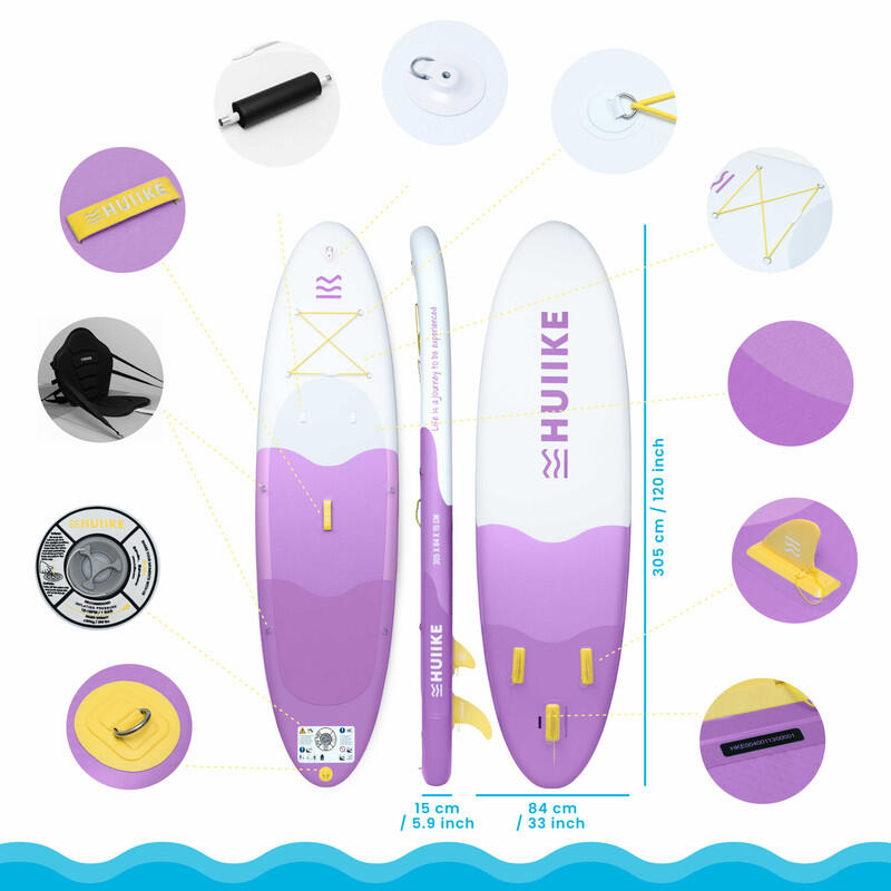 Tavola Sup Gonfiabile Adulti 10’ con Accessori Inclusi, fino a 130 kg, Lilla 2/7