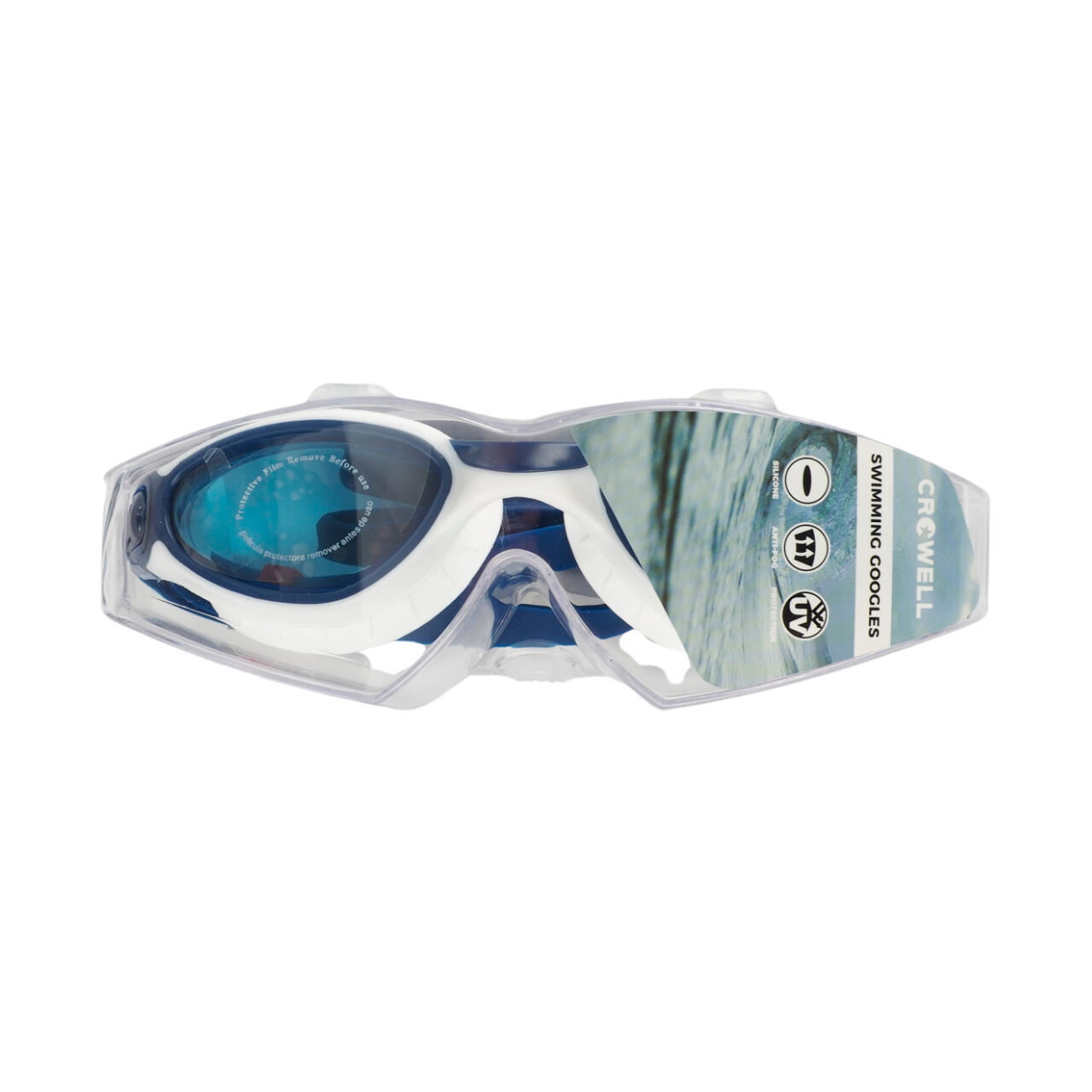 Lunettes de natation Crowell GS22 Vito blanc et bleu 3/5