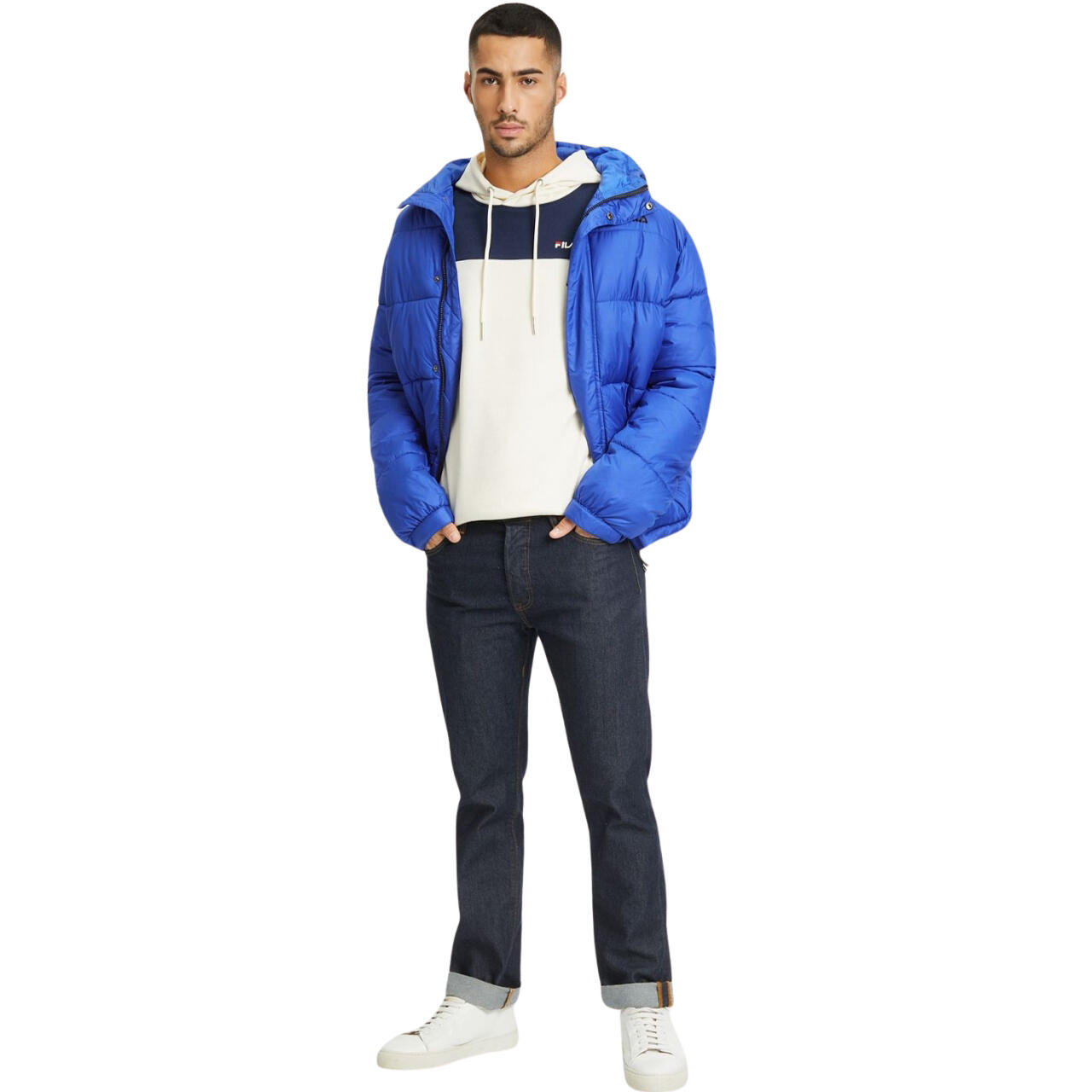 Veste matelassée FILA Bensheim pour homme - déperlante, capuche réglable 3/4