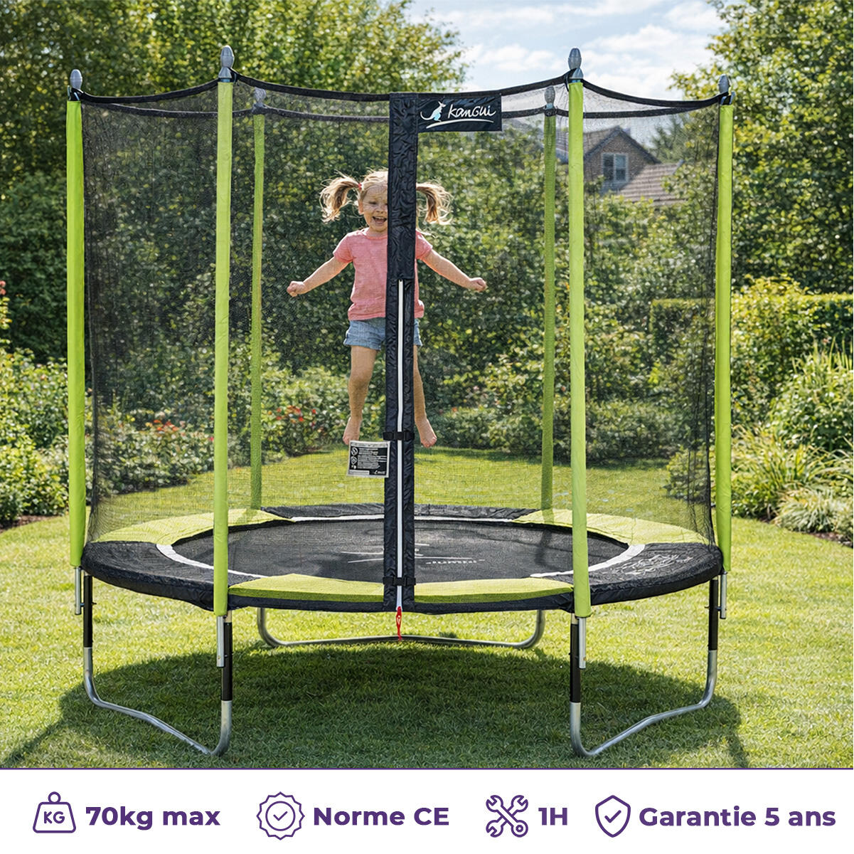 Trampoline Ø 250 cm + 3 accessoires - JUMPI 250 - Garantie 5ans 2/7