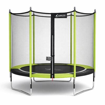Trampolino da giardino Ø 300cm + rete di sicurezza - JUMPI 300 – Nero/Verde