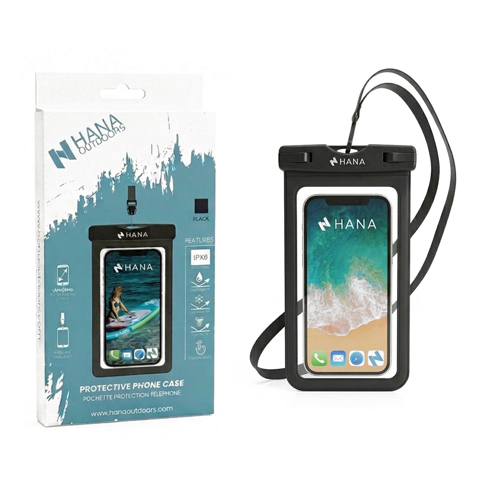 Zwarte beschermhoes voor mobiele telefoon 2/6