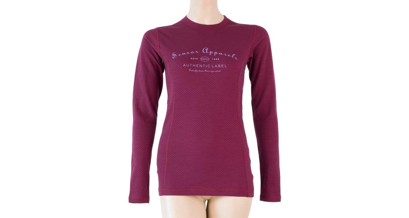 SENSOR Koszulka damska MERINO DOUBLE FACE TEE LS label lilla-M 3/5