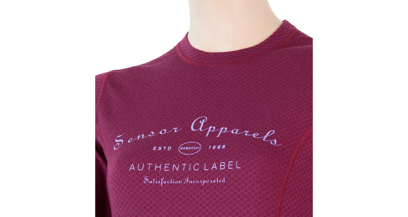 SENSOR Koszulka damska MERINO DOUBLE FACE TEE LS label lilla-M 4/5