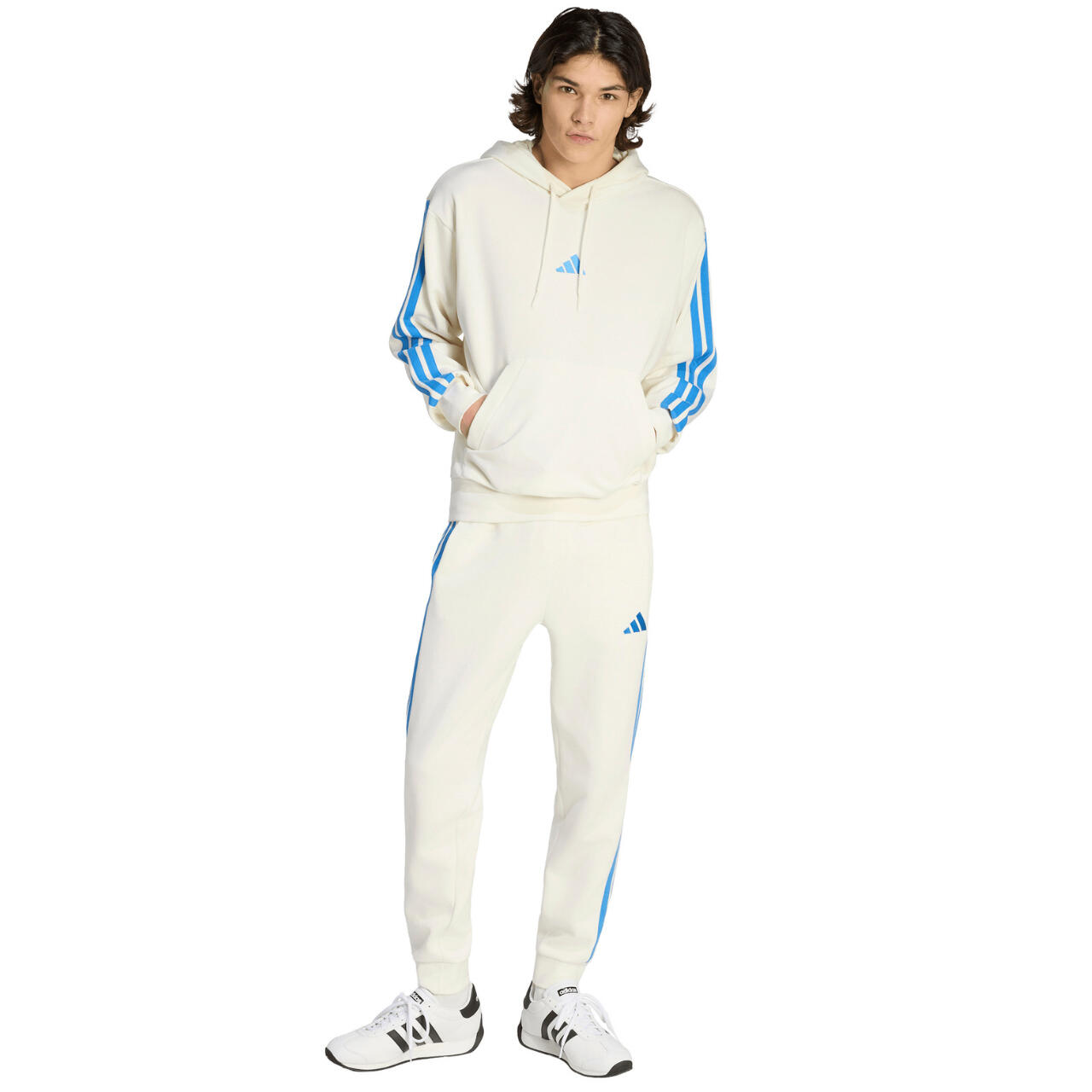 ADIDAS Felpa uomo Essentials 3-Stripes French Terry, beige 6/6