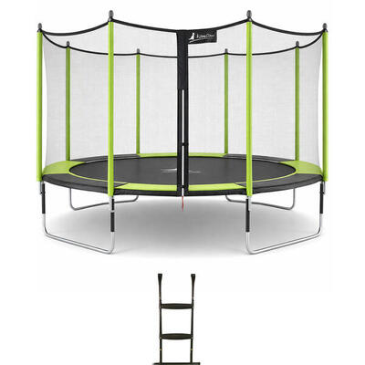 Trampolino da giardino Ø 430cm + rete + scaletta - JUMPI 430 – Nero/Verde