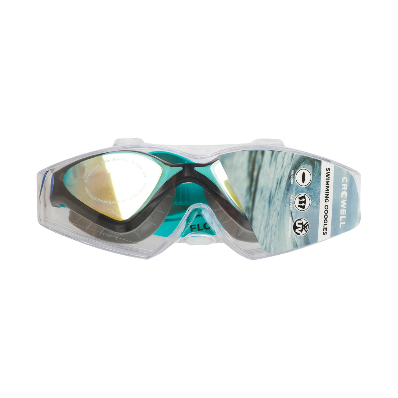 Crowell GS20 Flo Mirror Schwimmbrille grau-grün 3/5