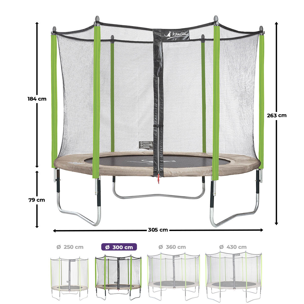 Trampoline Ø 300 cm - JUMPI 300 - Garantie 5ans 3/7