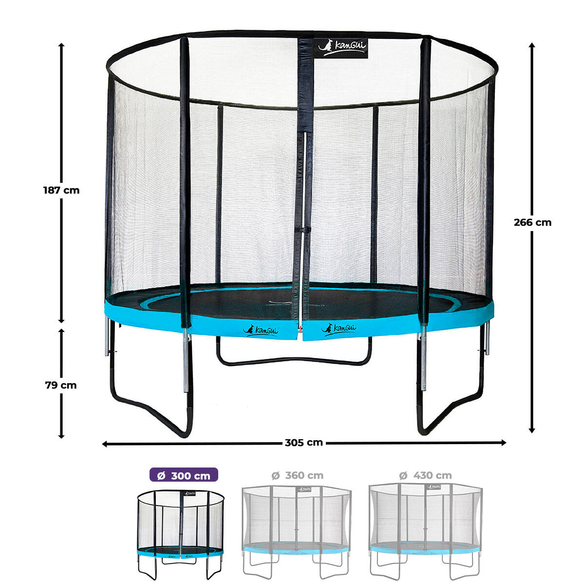 Trampolino da giardino Ø 300cm + rete di sicurezza - PUNCHI 300 3/7