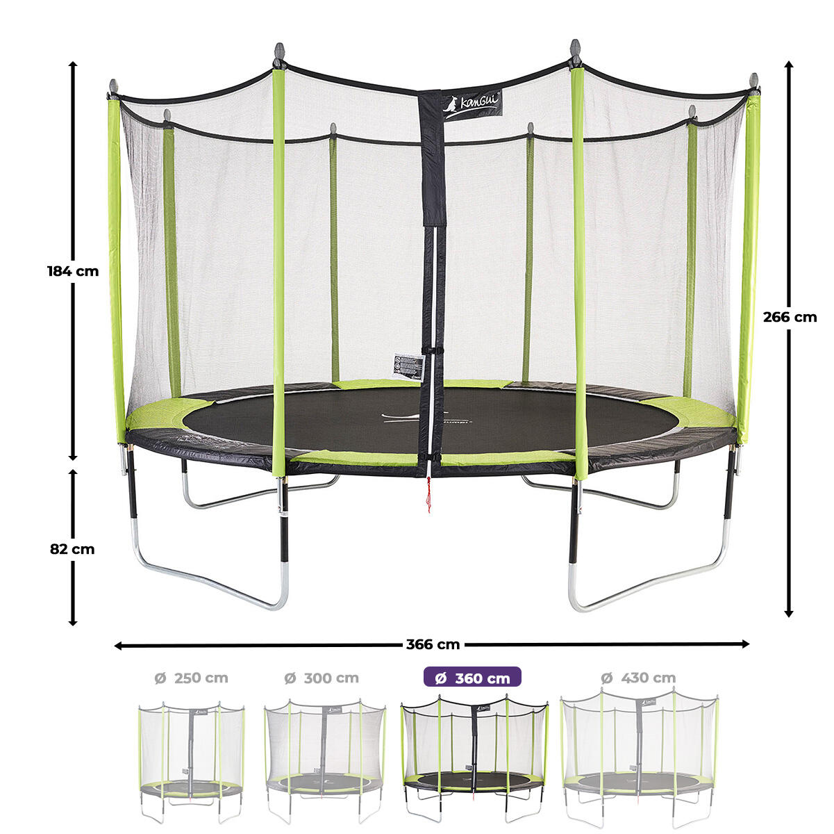 Trampoline Ø 360 cm + échelle - JUMPI 360 - Garantie 5ans 3/7