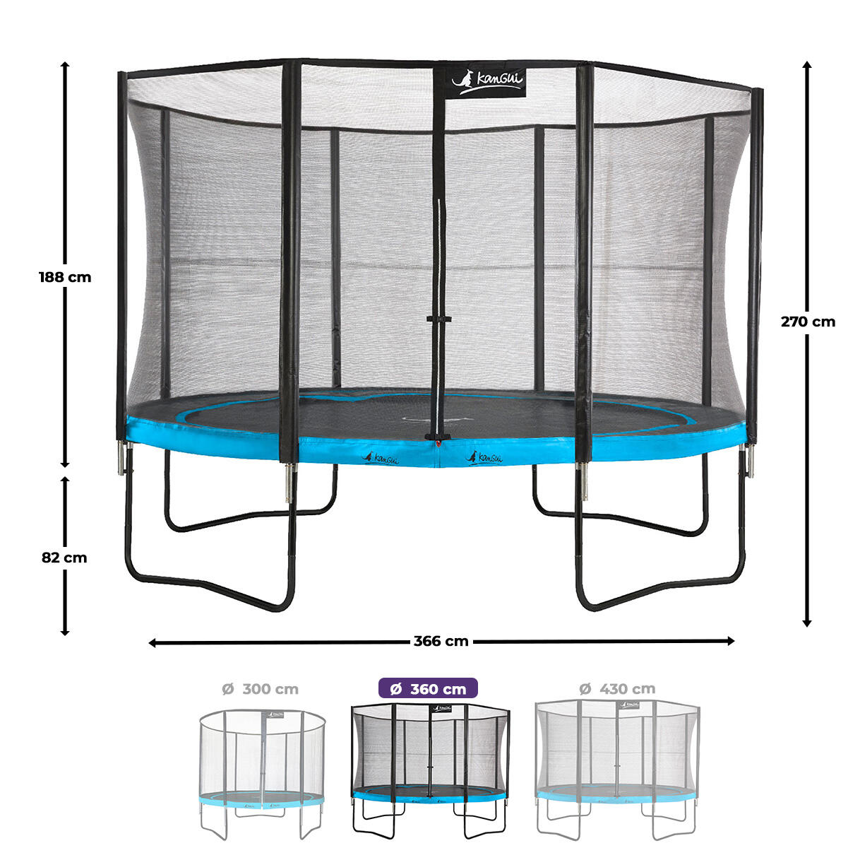 Trampoline Ø 360 cm - PUNCHI 360 - Garantie 5ans 3/7