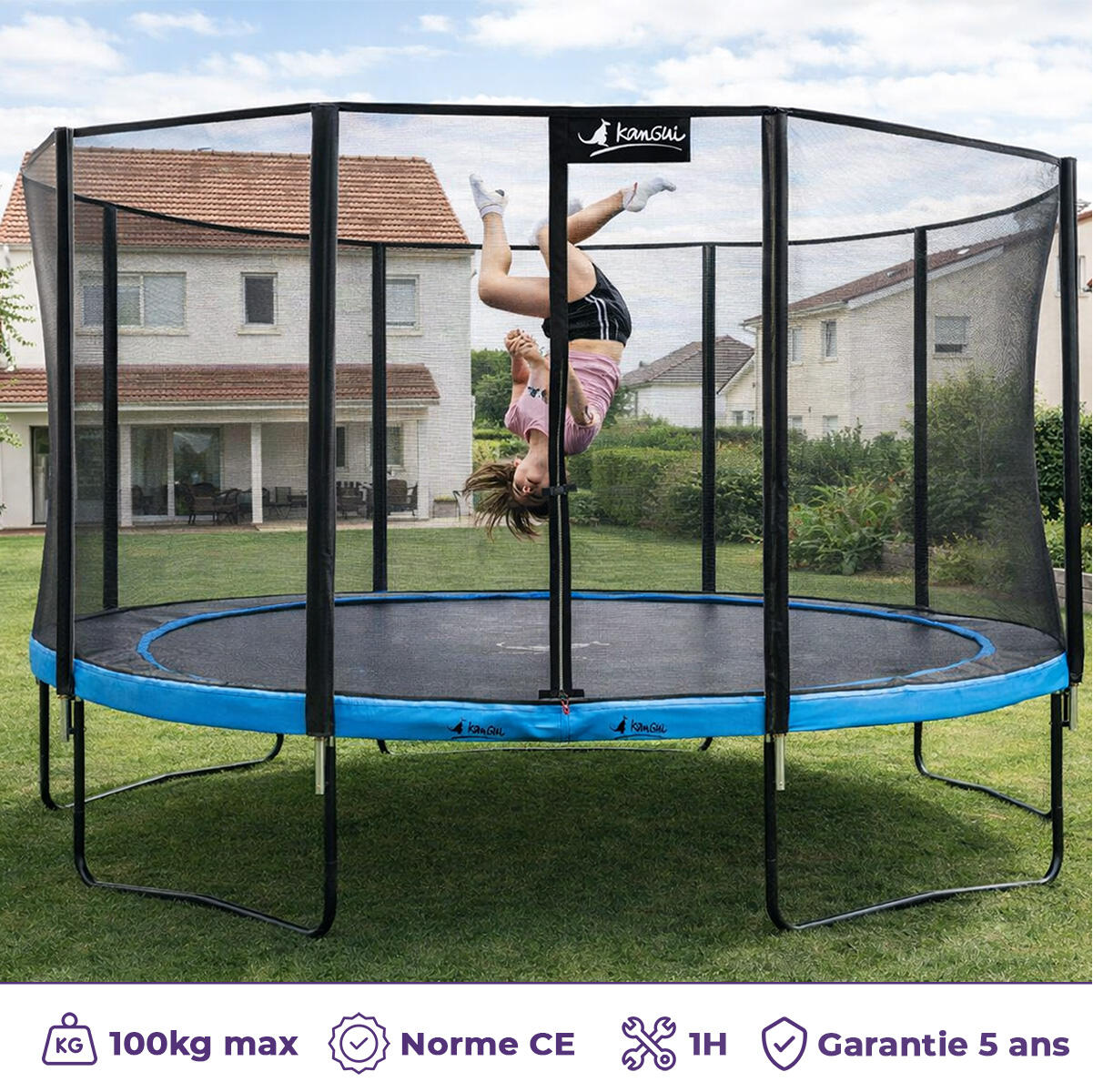 Trampoline Ø 430 cm + échelle - PUNCHI 430 - Garantie 5ans 2/7
