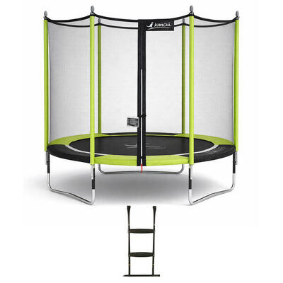 Trampolino da giardino Ø 300cm + rete + scaletta - JUMPI 300 – Nero/Verde