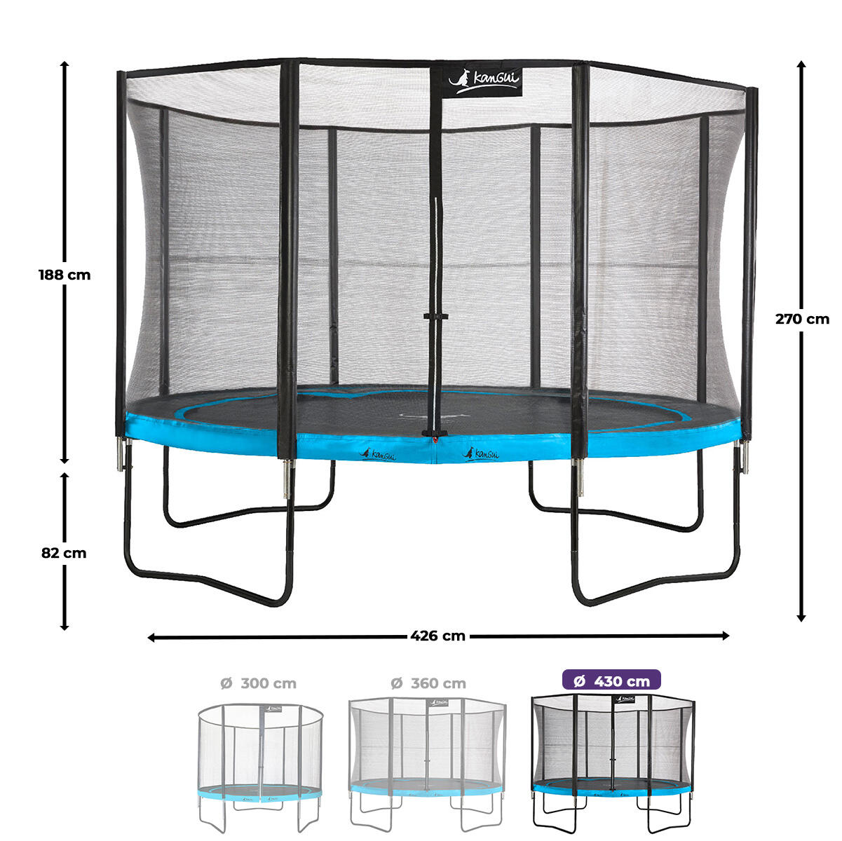 Trampoline Ø 430 cm + échelle - PUNCHI 430 - Garantie 5ans 3/7
