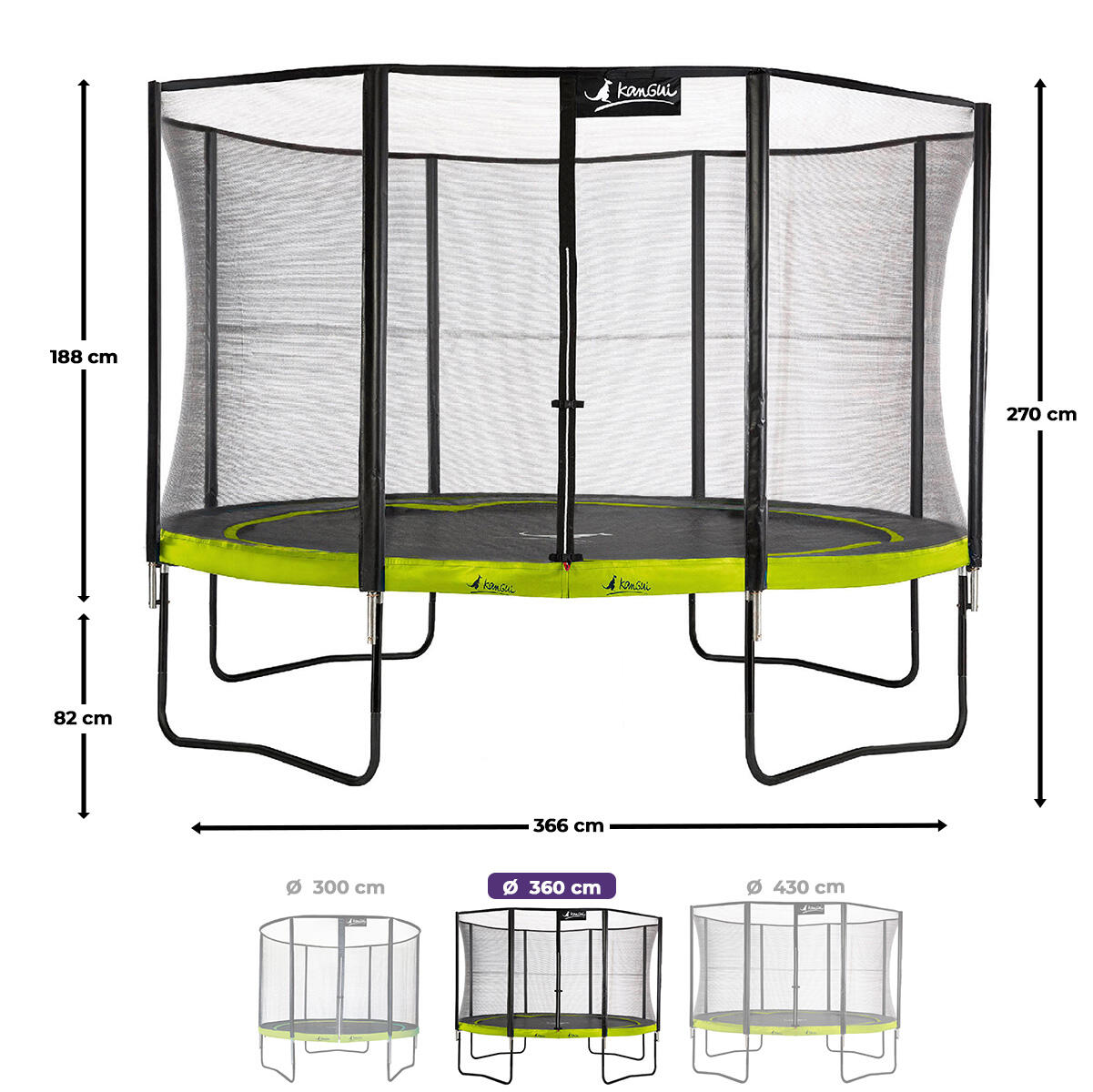 Trampoline Ø 360 cm - PUNCHI 360 - Garantie 5ans 3/7