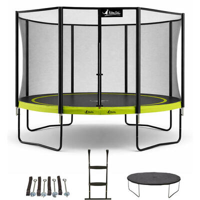 Trampolino da 360cm di diametro + scaletta + telo di copertura + kit ancoraggio