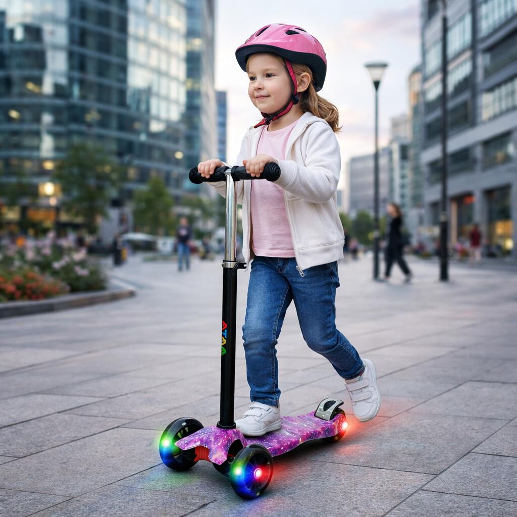 ATAA Flash Kinder-Tretroller, 3 Räder, höhenverstellbar, mit Beleuchtung 7/7