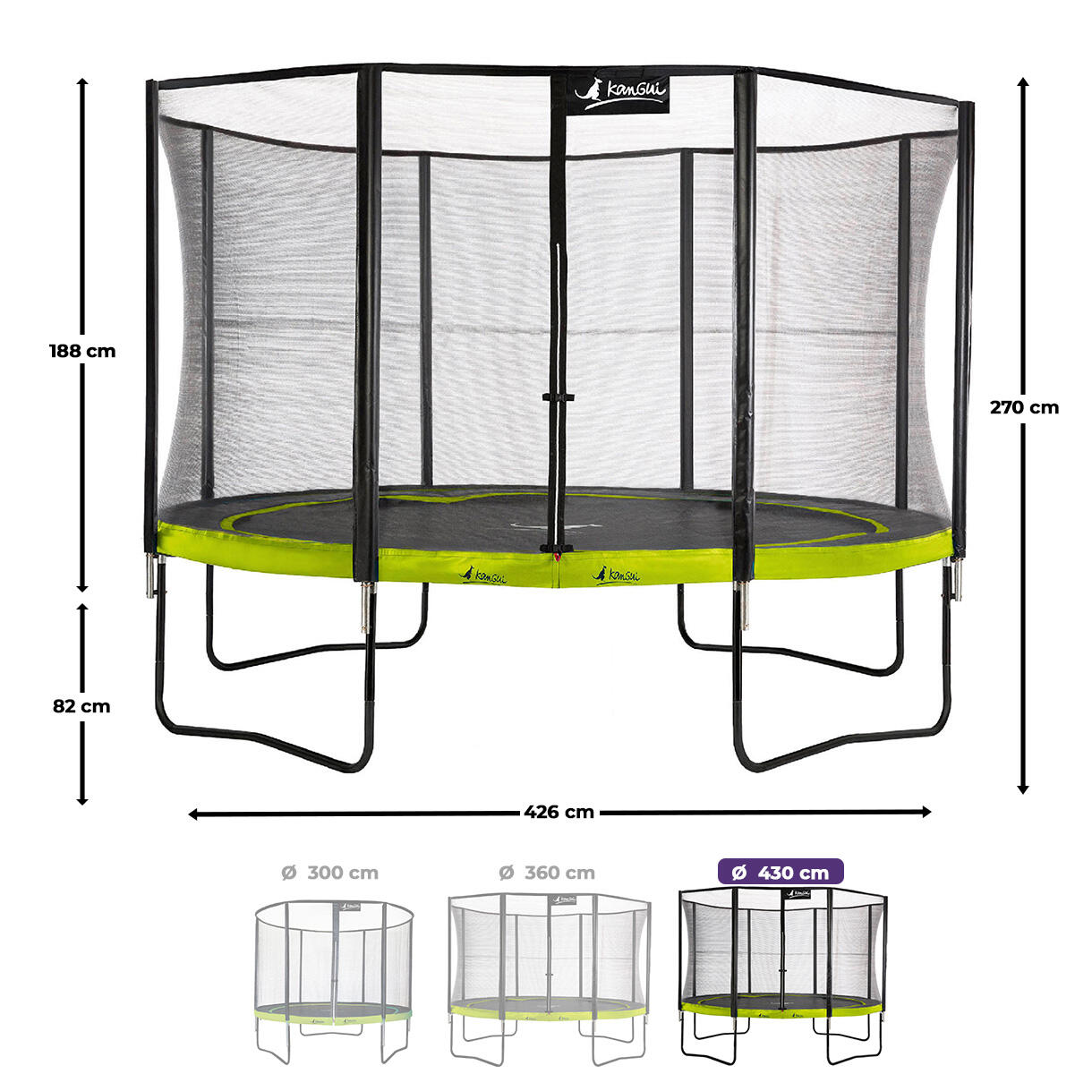 Trampoline Ø 430 cm - PUNCHI 430 - Garantie 5ans 3/7