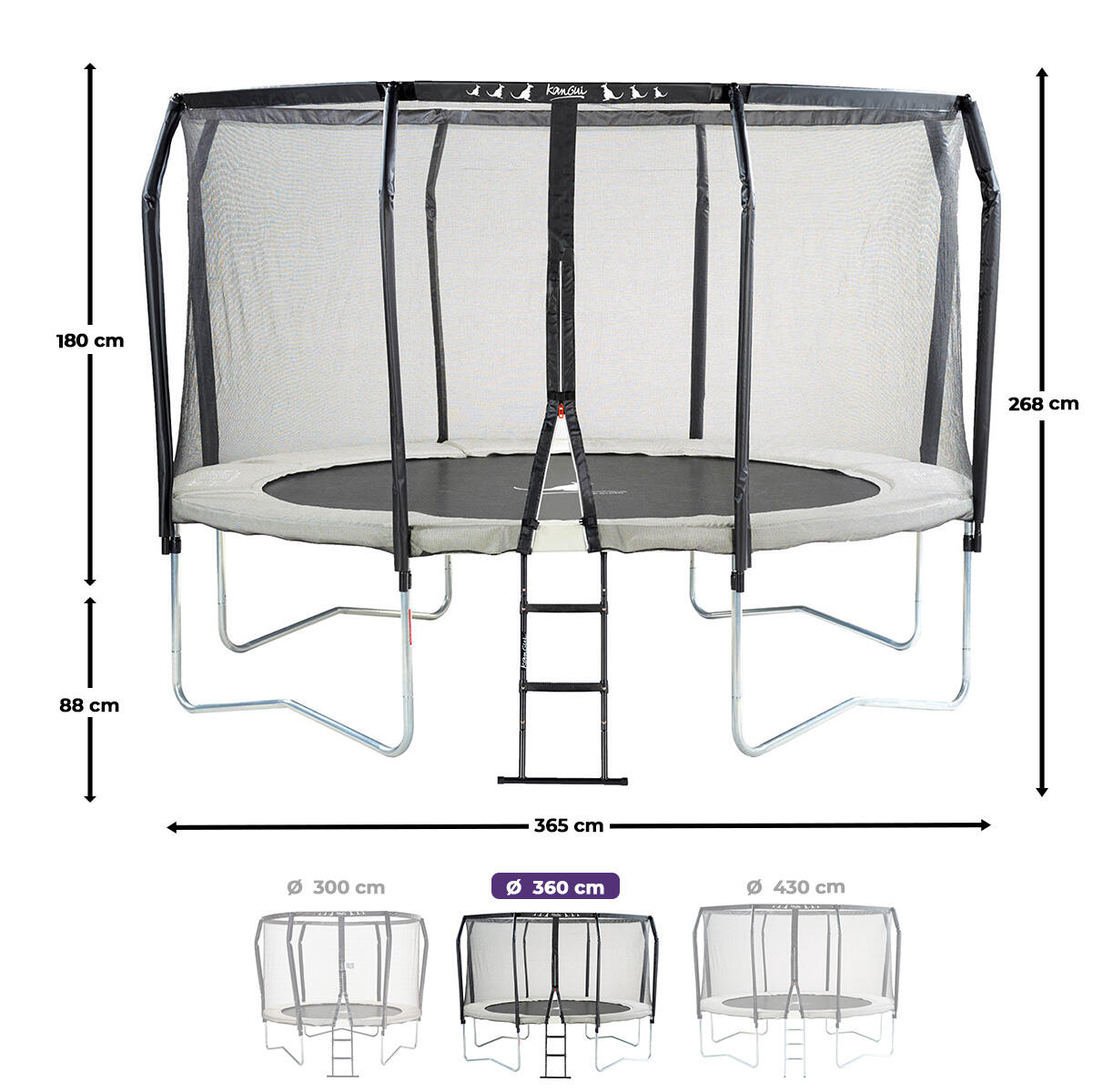 Trampoline Premium Ø 360 cm avec filet de sécurité + échelle - Famili 360 3/7