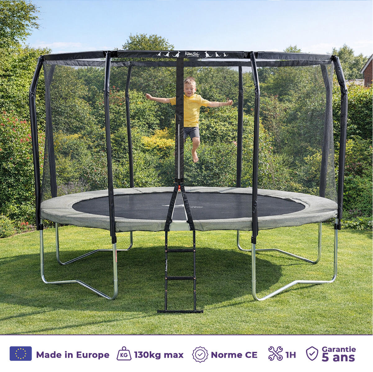 Trampoline Premium Ø 360 cm avec filet de sécurité + échelle - Famili 360 2/7