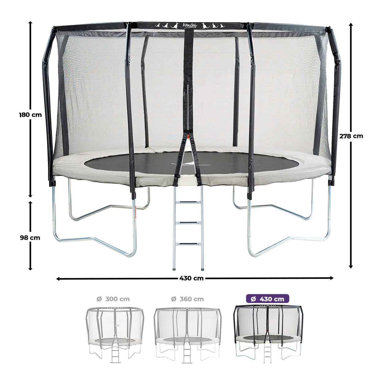 Trampolino Premium Ø 430cm + scaletta + copertura – Famili 430 3/7