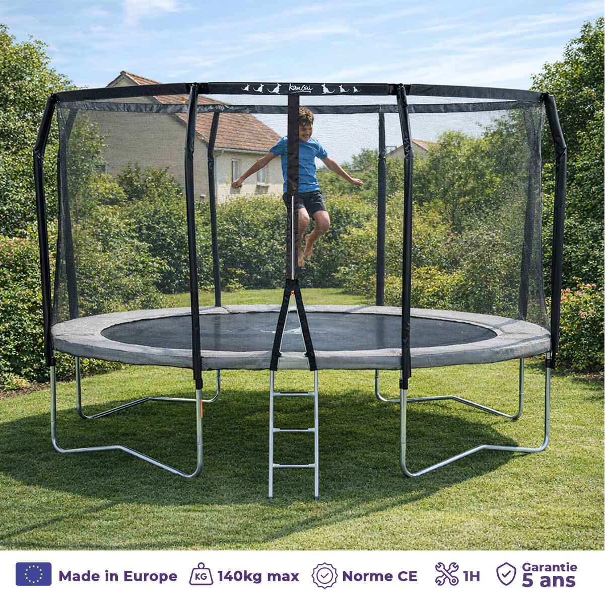 Trampolino Premium Ø 430cm + scaletta + copertura – Famili 430 2/7