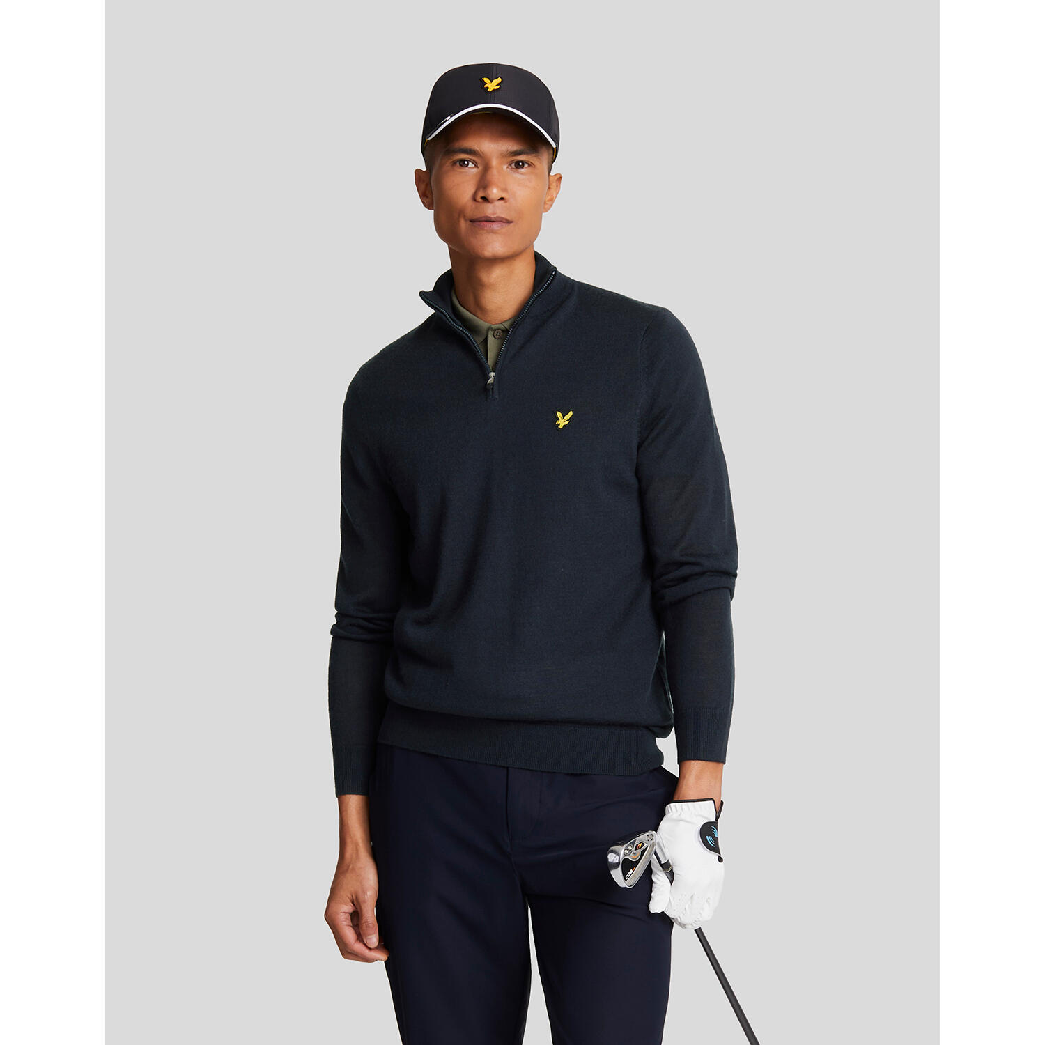 Sweter z bawełny merino z zamkiem błyskawicznym Lyle & Scott 2/5