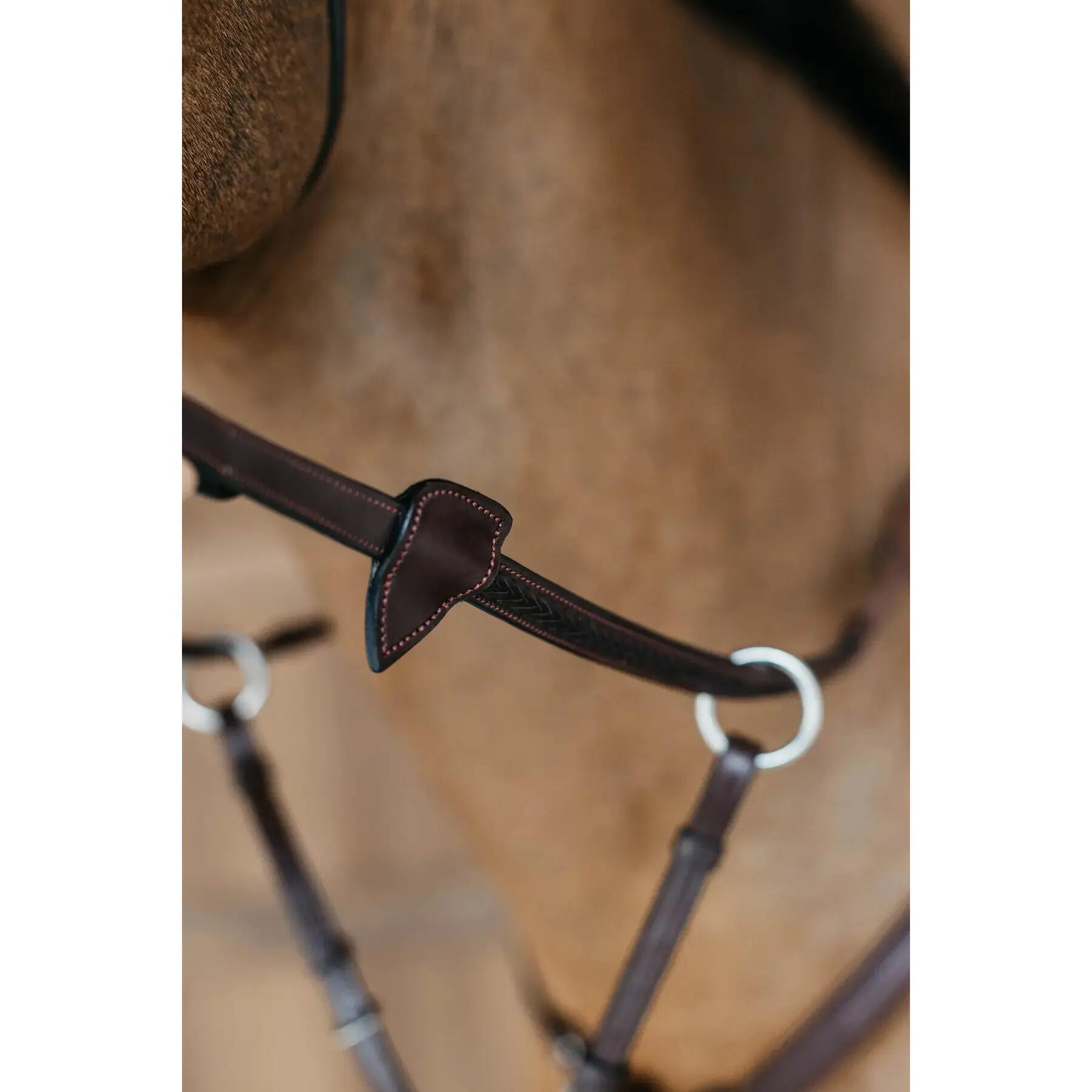 Rubberen paardenteugels met 7 stoppers en gevlochten afwerking Dy'on 1/2 3/3