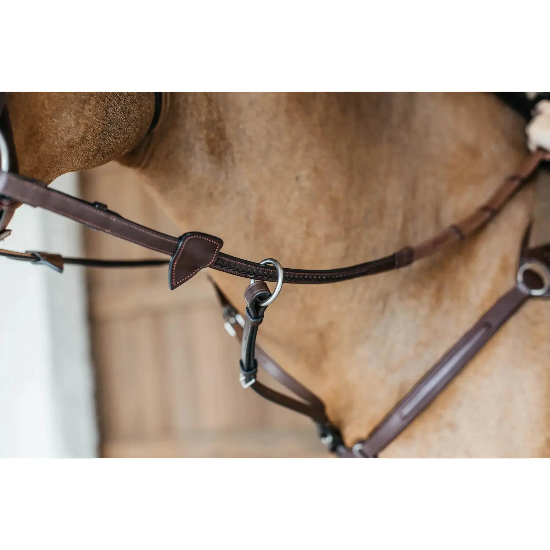 Rubberen paardenteugels met 7 stoppers en gevlochten afwerking Dy'on 1/2 2/3